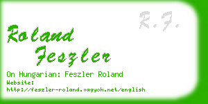 roland feszler business card